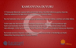 İptal Edilen İzinlerle İlgili Duyuru