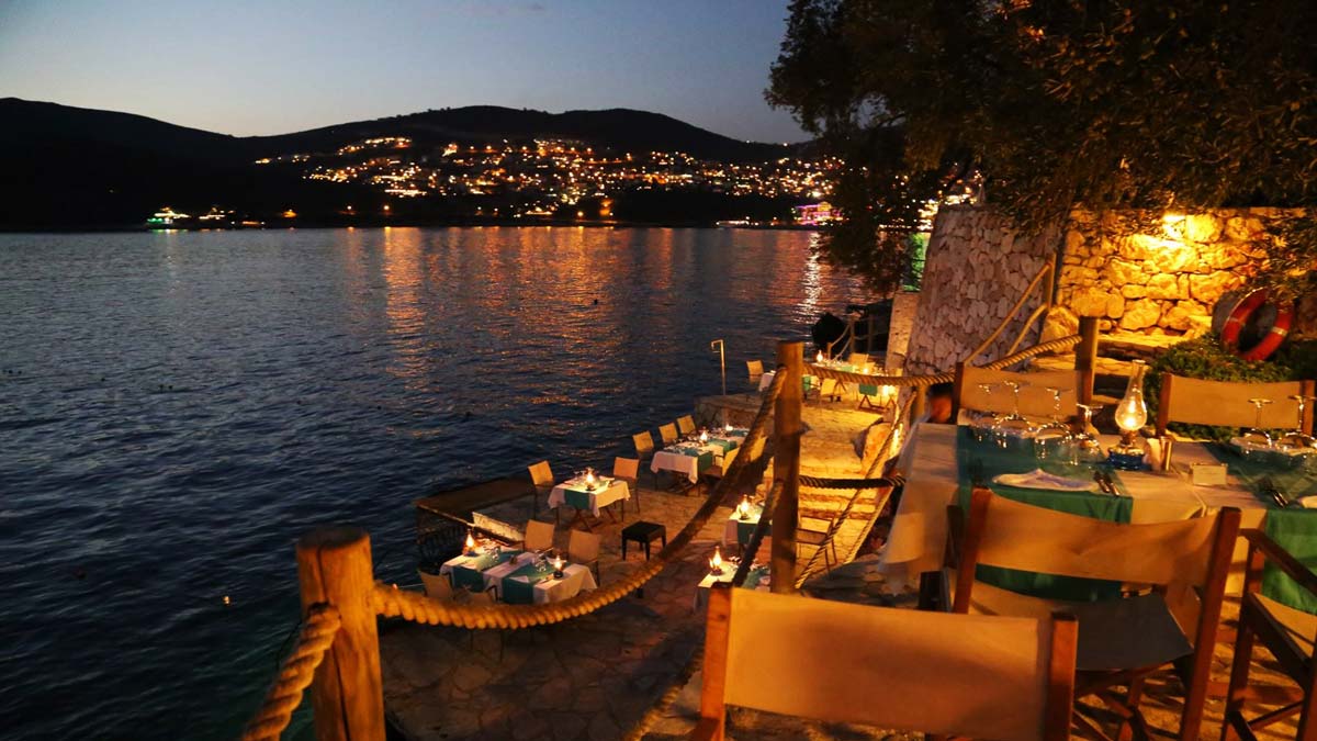 kaş deniz gece deniz manzarası